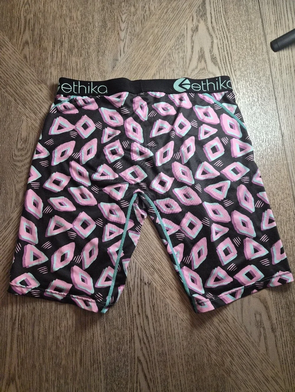 ethika Black with Pink & Teal Graphic Pattern